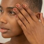 14K Solid Gold Natural Diamond Open Cuff Ring - 图片 4