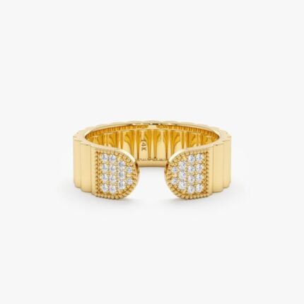 Diamond Open Ribbed Ring