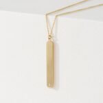 Diamond Vertical Tag Necklace - 图片 5
