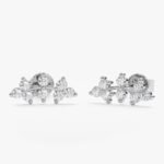 Natural Diamond Vine Ear Climbers Studs - 图片 2