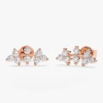 Natural Diamond Vine Ear Climbers Studs - 图片 5