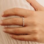 14K Solid Gold Natural Diamond Wave Ring - Image 4