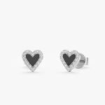 Natural Diamonds Black Heart Studs - 图片 2