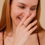 14K Solid Gold Emerald and Natural Diamond Flower Ring - Image 5