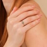 14K Solid Gold Emerald and Natural Diamond Flower Ring - Image 4