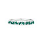 14K Solid Gold Emerald and Diamond Garland Ring - Image 2