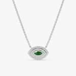 Emerald Diamond Eye Necklace - Image 2