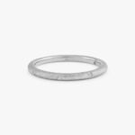 14K Solid Gold Flush Set Brushed Natural Diamond Ring - 图片 2