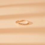 14K Solid Gold Flush Set Natural Diamond Ring - 图片 4