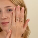 14K Solid Gold Garnet and Natural Diamond Engagement Ring - 图片 3