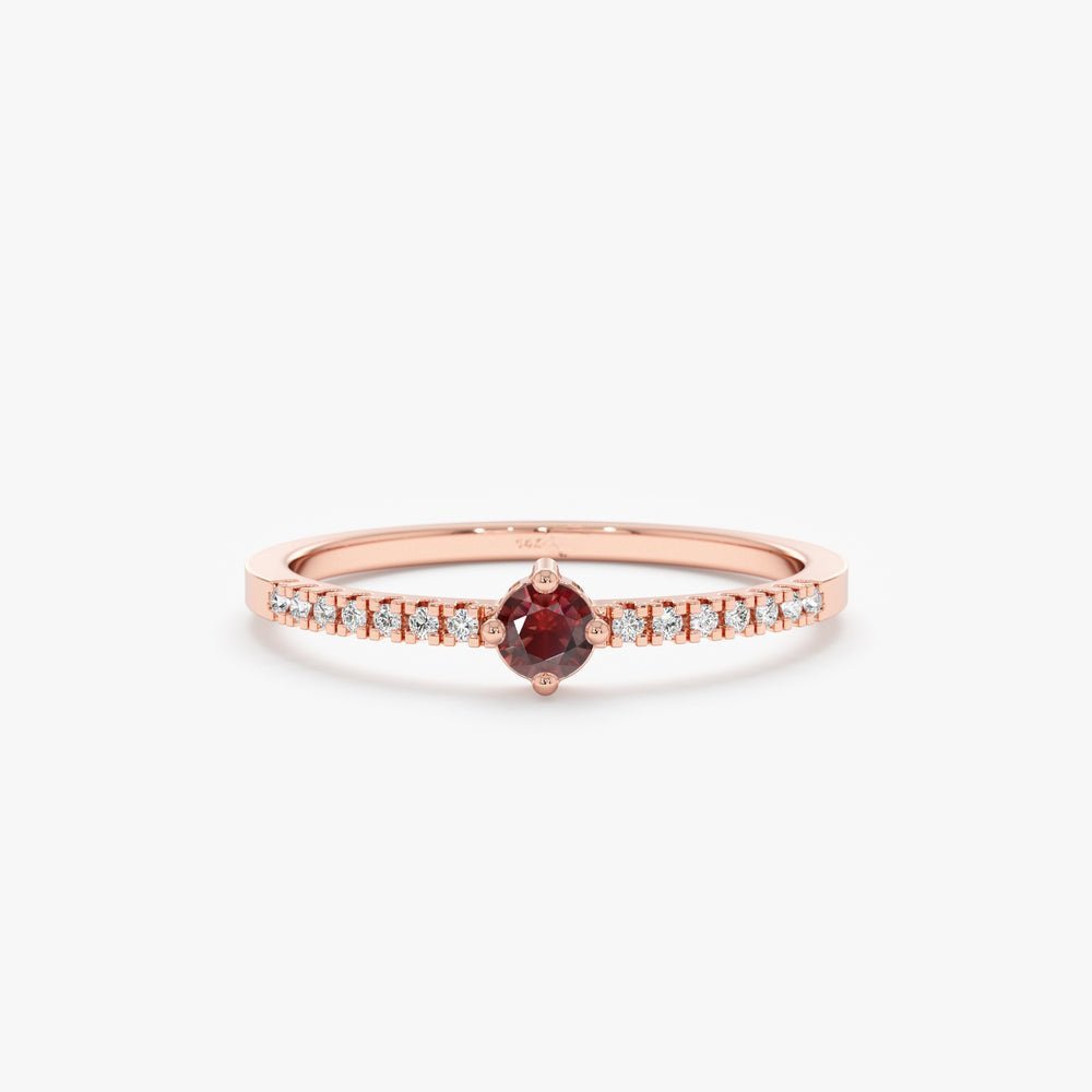 Garnet and Diamond Engagement Ring