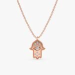 Gold & Diamond Hamsa Necklace - Image 5
