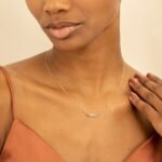 Grey Diamond Beaded Bar Necklace - Image 6