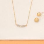 Grey Diamond Beaded Bar Necklace - Image 4