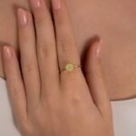 18K Solid Gold Hexagon Opal Ring - 图片 7