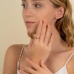 18K Solid Gold Hexagon Peridot Ring - 图片 2