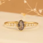 Labradorite and Natural Diamond Engagement Ring - Image 5