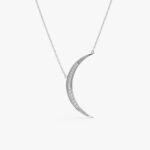 Large Natural Diamond Crescent Necklace - Image 5