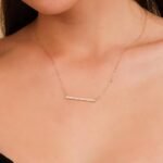 Long Natural Diamond Bar Necklace - Image 6