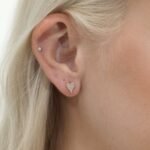Long Natural Diamond Heart Studs - 图片 3