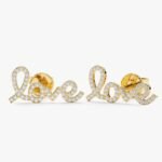 Love Script Natural Diamond Studs - 图片 2