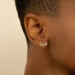 Love Script Natural Diamond Studs - 图片 4