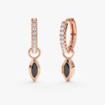 Marquise Diamond Charm Huggies - 图片 6
