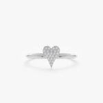 Micro Pave Natural Diamond Heart Ring - 图片 2