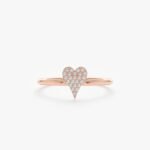 Micro Pave Natural Diamond Heart Ring - 图片 6