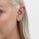 Mini Natural Diamond Blue Sapphire Eye Studs - 图片 5