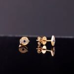 Mini Natural Diamond Blue Sapphire Eye Studs - 图片 4