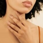 18K Solid Gold Mini Natural Diamond Cuff Ring - Image 4