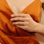 18K Solid Gold Mini Natural Diamond Cuff Ring - Image 5