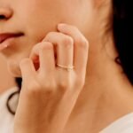 18K Solid Gold Mini Natural Diamond Initial Ring - 图片 3