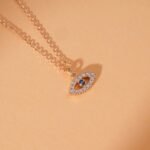 Mini Natural Diamond Sapphire Eye Necklace - Image 6