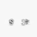 Mini Initial Natural Diamond Stud Earrings - 图片 2