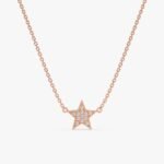 Mini Pave Natural Diamond Star Necklace - Image 3