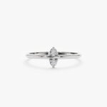 14K Solid Gold Minimalist Natural Diamond Ring - Image 2