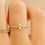 14K Solid Gold Minimalist Natural Diamond Ring - Image 4
