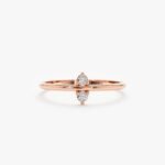 14K Solid Gold Minimalist Natural Diamond Ring - Image 3