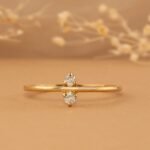 14K Solid Gold Minimalist Natural Diamond Ring - Image 5