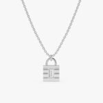 Minimalistic Natural Diamond Padlock Necklace - Image 2