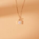 Minimalistic Natural Diamond Padlock Necklace - Image 3
