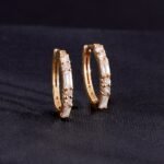 Mixed Natural Diamond Oval Hoop Earrings - 图片 6