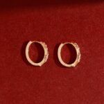 Mixed Natural Diamond Oval Hoop Earrings - 图片 3