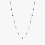 14K Solid Gold Multi Blue Sapphire Station Necklace - Image 3