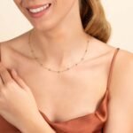 14K Solid Gold Multi Blue Sapphire Station Necklace - Image 4