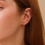 Multi Natural Diamond Curved Bar Studs - 图片 3
