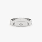 14K Solid Gold Multi Natural Diamond Starburst Band - 图片 2