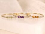 14K Solid Gold Amethyst and Natural Diamond Ring - Image 4